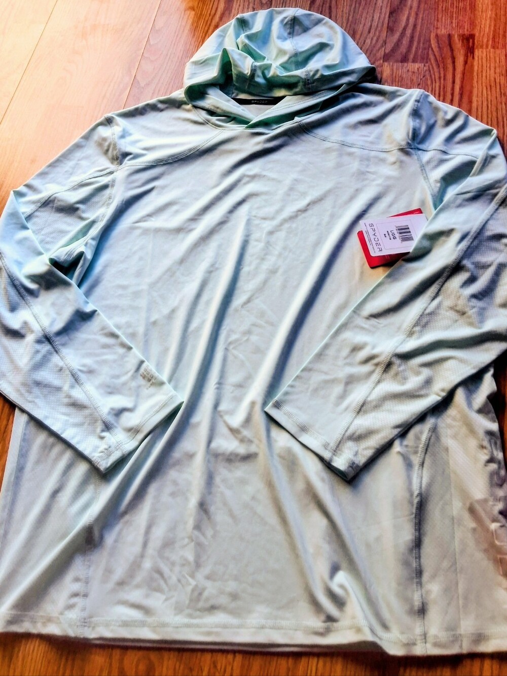 NWT Mens Spyder Brand Swim Rash Guard Shirt, Pale Green. Sz L,